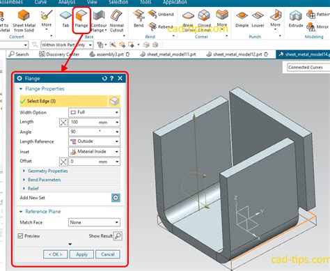 convert a hollow box to sheet metal in seimans nx|Convert to Sheet Metal – cad.